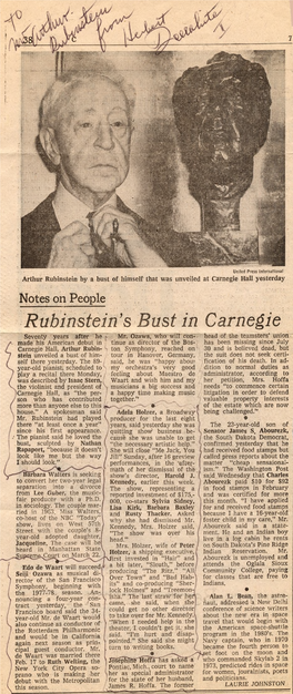 Rubinstein's Bust in Carnegie