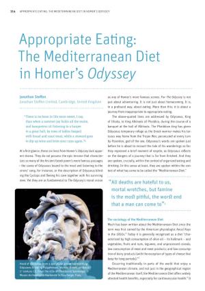Appropriate Eating: the Mediterranean Diet in Homer's Odyssey