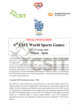 6 CSIT World Sports Games