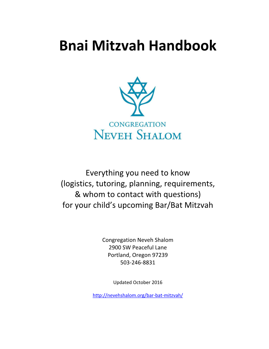 Bnai Mitzvah Handbook