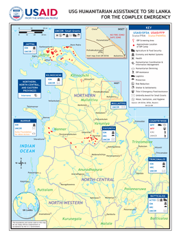 USAID/OFDA Sri Lanka Program Map 4/22/2009