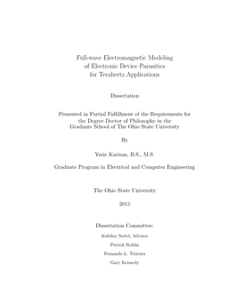 Full-Wave Electromagnetic Modeling of Electronic Device Parasitics for Terahertz Applications