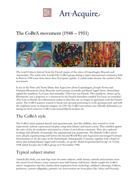The Cobra Movement (1948 – 1951)