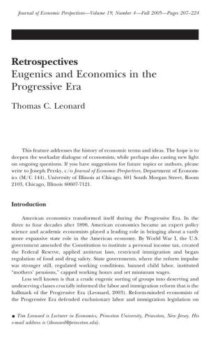 Retrospectives Eugenics and Economics in the Progressive Era