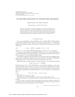 On Bounded Solutions to Convolution Equations