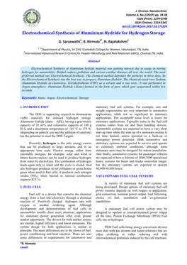 Electrochemical Synthesis of Aluminium Hydride for Hydrogen Storage