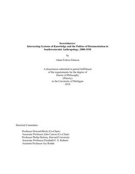 Intersecting Systems of Knowledge and the Politics of Documentation in Southwesternist Anthropology, 1880-1930