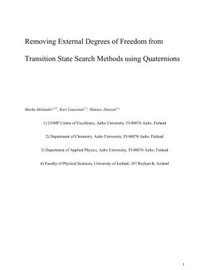 Removing External Degrees of Freedom from Transition State