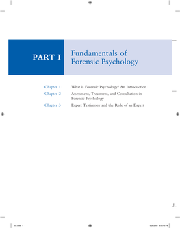 Fundamentals of Forensic Psychology PART I