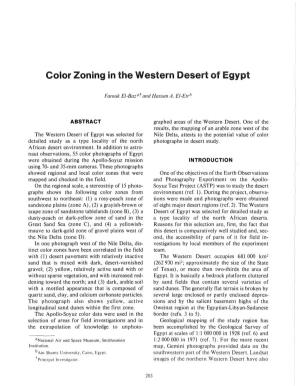 Color Zoning in the Western Desert of Egypt