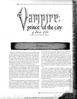 Vampire Prince of the City Rules