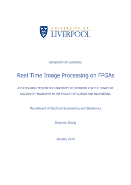 Real Time Image Processing on Fpgas