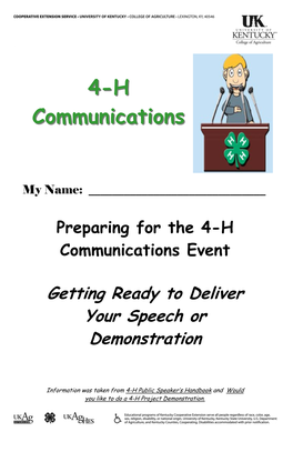 Preparing for the 4-H Communications Event Pamphlet