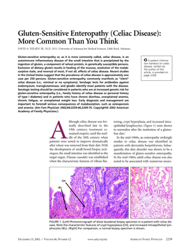 Gluten-Sensitive Enteropathy (Celiac Disease): More Common Than You Think DAVID A