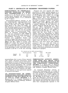 Part I: Abstracts of Members' Proffered