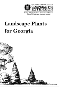 Landscape Plants for Georgia Contents