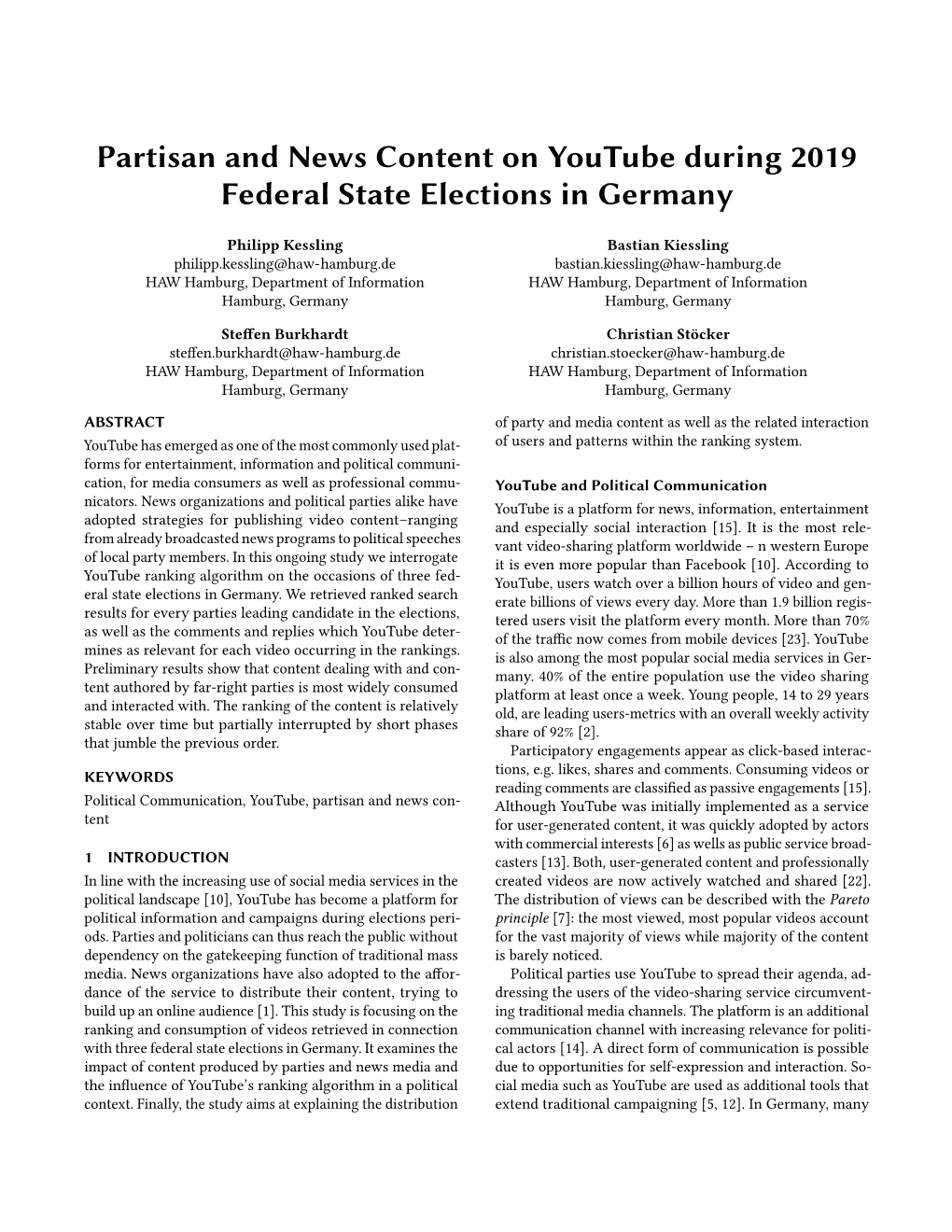 Partisan and News Content, Participation and Content Curation