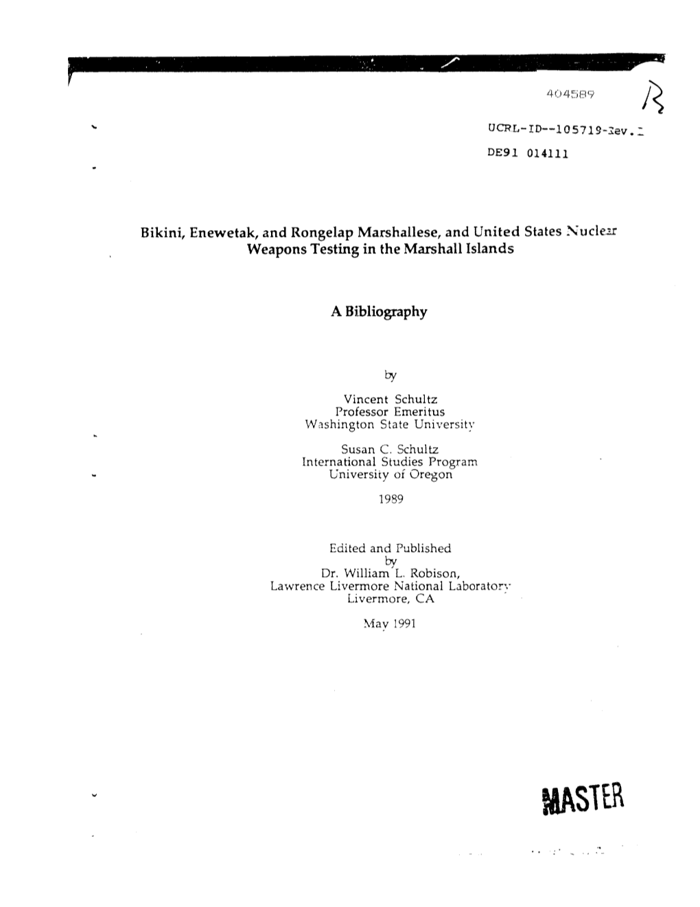 Bikini, Enewetak, and Rongelap Marshallese, and United States .Xuciex Weapons Testing in the Marshall Islands