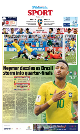 Neymar Dazzles As Brazil Storm Into Quarter-Finals