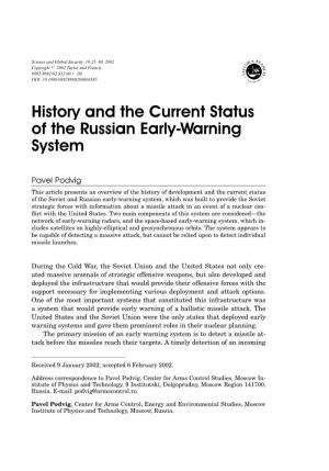 History and the Current Status of the Russian Early-Warning System