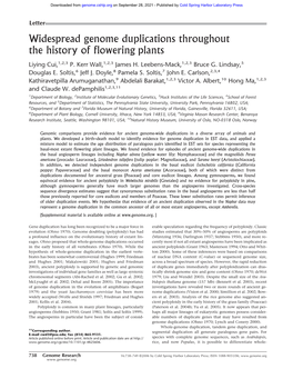 Widespread Genome Duplications Throughout the History of Flowering Plants