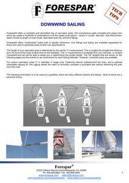 Forespar Downwind Sailing Tech Sheet