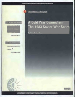 A Cold War Conundrum: the 1983 Soviet War Scare