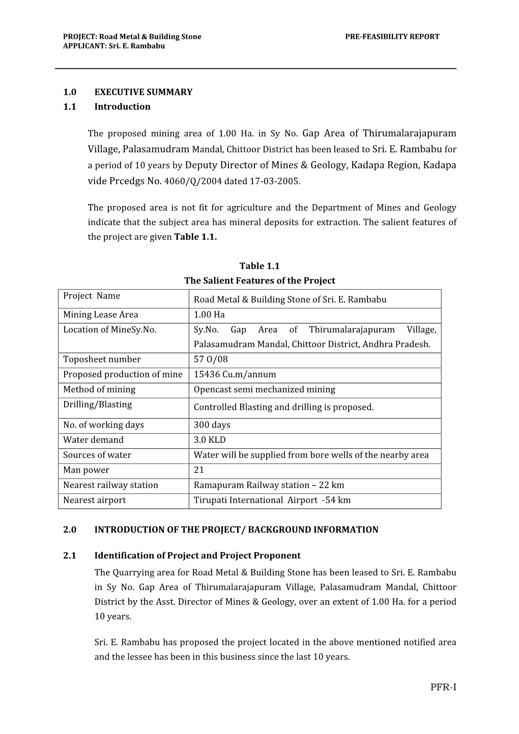 A Period of 10 Years by Deputy Director of Mines & Geology