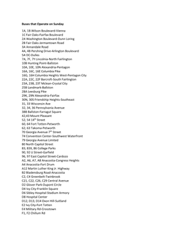 Buses That Operate on Sunday 1A, 1B Wilson Boulevard-Vienna 1C Fair