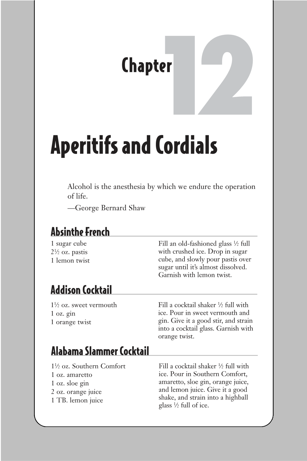 Aperitifs and Cordials