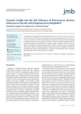 Genomic Insight Into the Salt Tolerance of Enterococcus Faecium