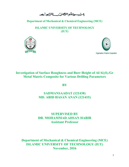 Investigation of Surface Roughness and Burr Height of Al/Al2o3/Gr Metal Matrix Composite for Various Drilling Parameters