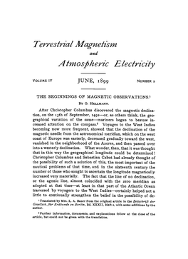 The Beginnings of Magnetic Observations