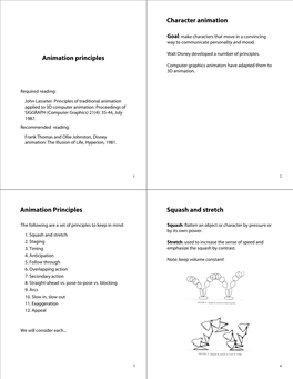 Animation Principles Character Animation Animation Principles