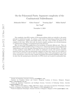 On the Polynomial Parity Argument Complexity of the Combinatorial