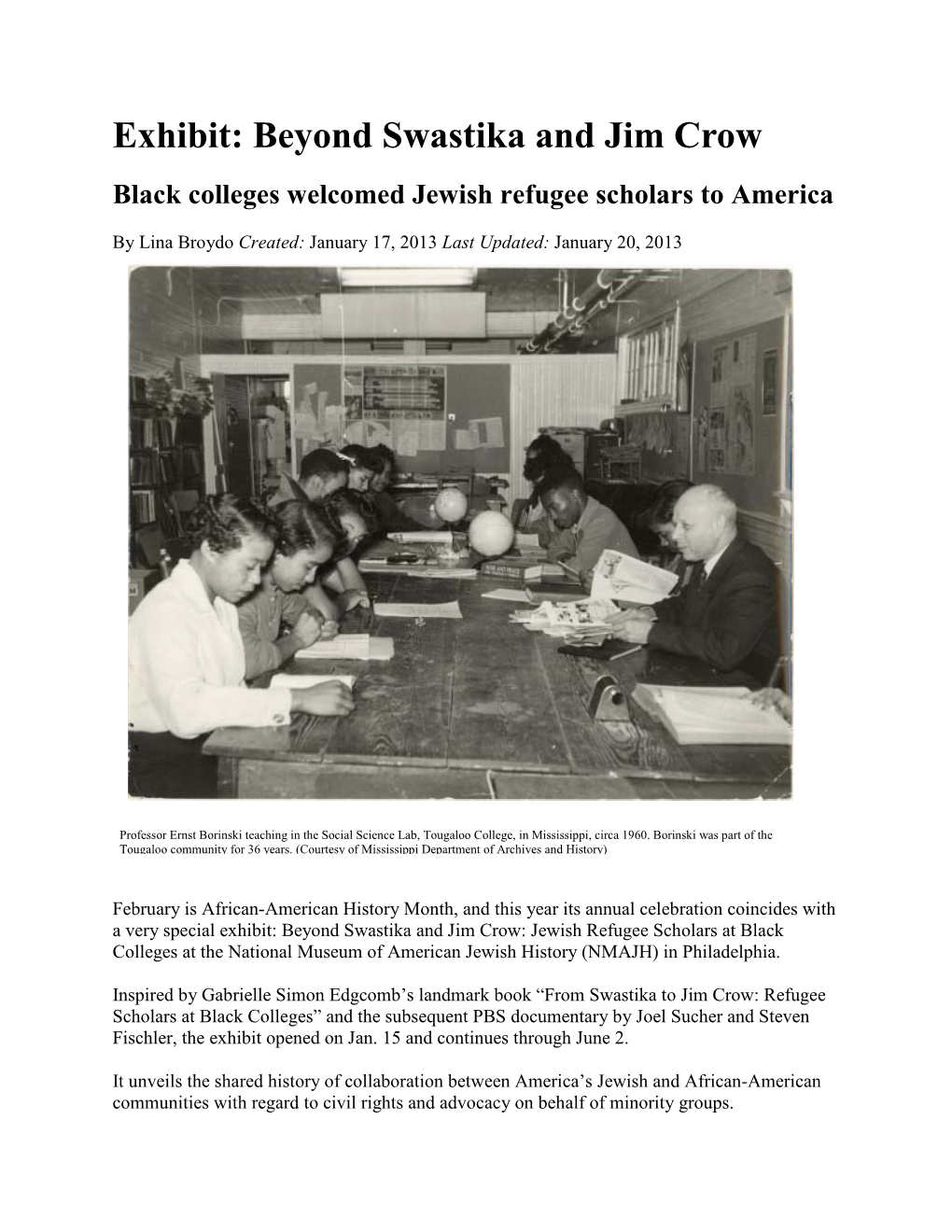 Beyond Swastika and Jim Crow Black Colleges Welcomed Jewish Refugee Scholars to America