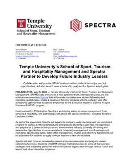 Temple University's School of Sport, Tourism and Hospitality