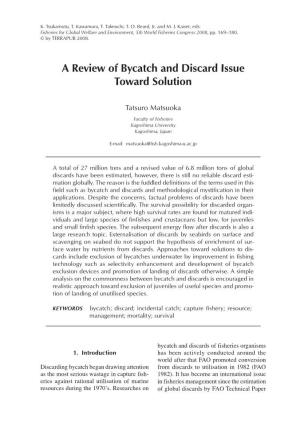A Review of Bycatch and Discard Issue Toward Solution