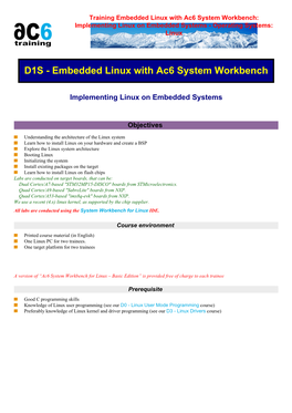 Training Embedded Linux with Ac6 System Workbench: Implementing Linux on Embedded Systems - Operating Systems: Linux