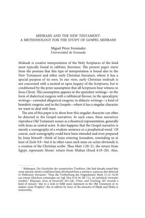 Midrash and the New Testament: a Methodology for the Study of Gospel Midrash