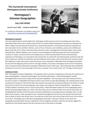 Hemingway's Extreme Geographies