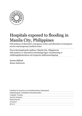 Hospitals Exposed to Flooding in Manila City, Philippines