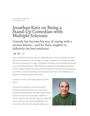 Jonathan Katz on Being a Stand-Up Comedian with Multiple Sclerosis