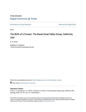 The Birth of a Forearc: the Basal Great Valley Group, California, USA