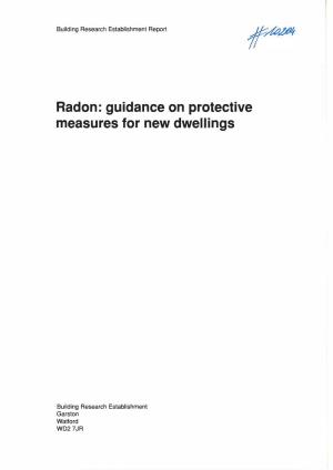 Radon: Guidance on Protective Measures for New Dwellings