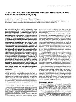 Localization and Characterization of Melatonin Receptors in Rodent Brain by in Vitro Autoradiography