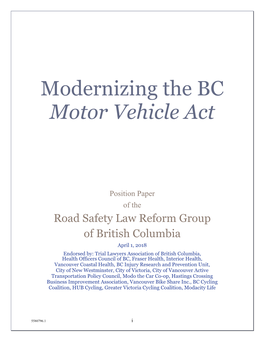 Modernizing the BC Motor Vehicle Act