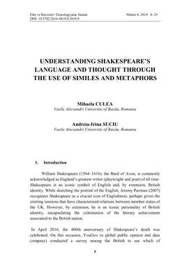 Understanding Shakespeare's Language and Thought Through the Use of Similes and Metaphors