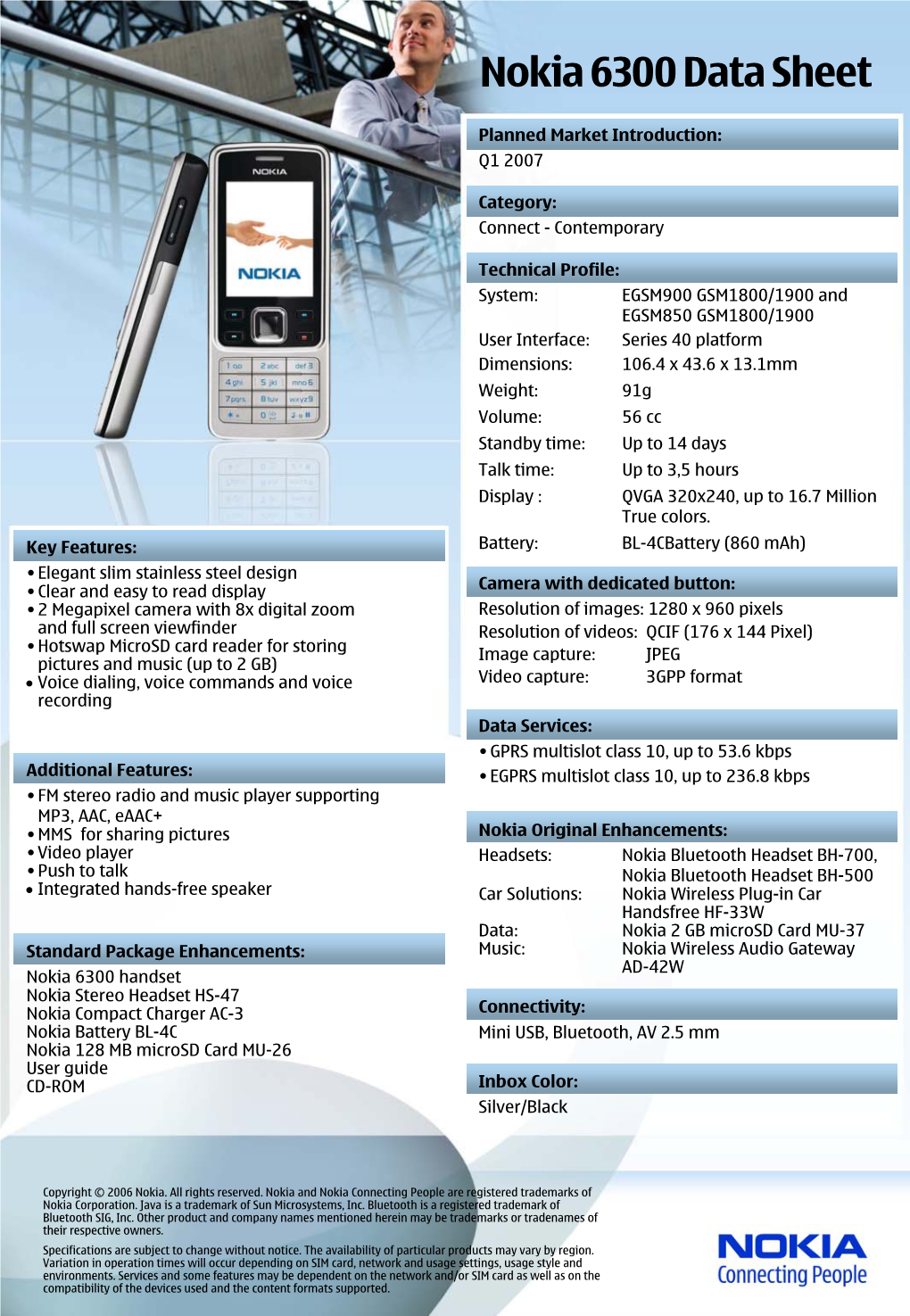 Nokia 6300 Data Sheet