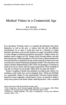 Medical Values in a Commercial Age